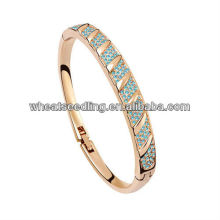 Azul diamante rosa oro chapado brazalete bisuteria 012070809